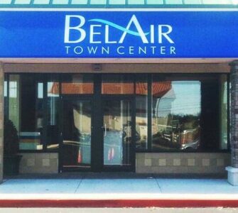Bel Air Mall Awning in front of store by Baltimore Canvas
