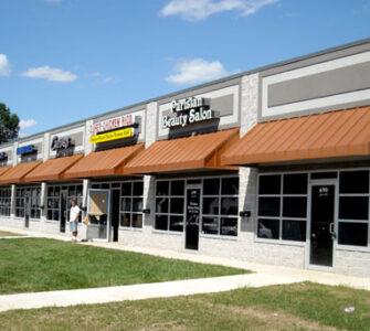 Standing Seam Awnings Industrial Park Metal Standing seam shed style Lusby Commons, Maryland