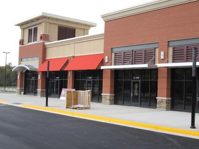 Brandywine Crossing Shopping-Center-awnings-Baltimore-Canvas-Fabric-awnings-Arched-Mapes-canopies