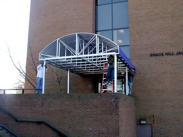 University-awnings-arch-entrance-canopies-Coppin-State-Baltimore-Canvas