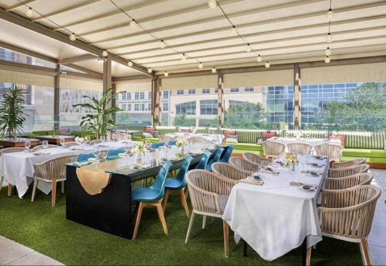 restaurant patio pergola awning Maryland